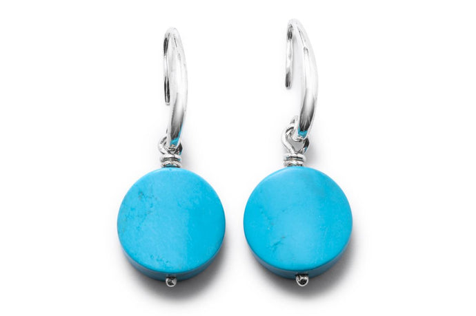 925  STERLING SILVER EARRINGS SET WITH TURQUOISE