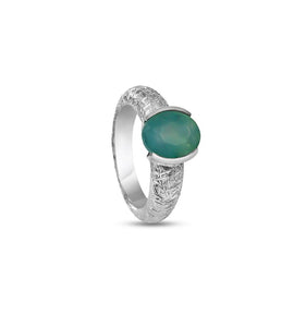 925 STERLING SILVER RING SET WITH FLUORITE GEMSTONE